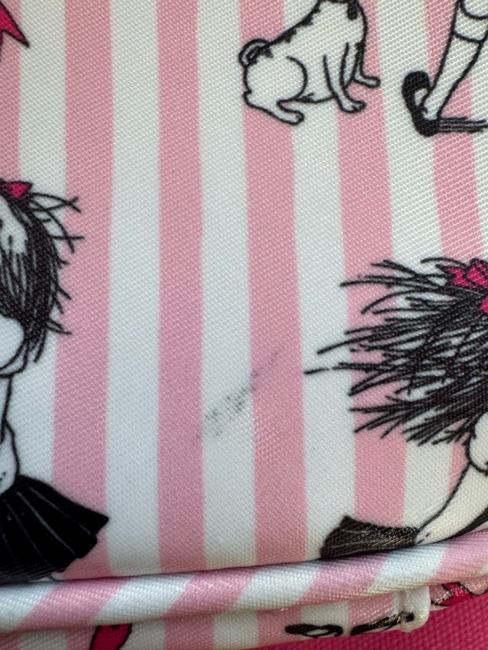 Stoney Clover Lane Pink & White Striped Eloise Cosmetic Pouch - Picture 5 of 12